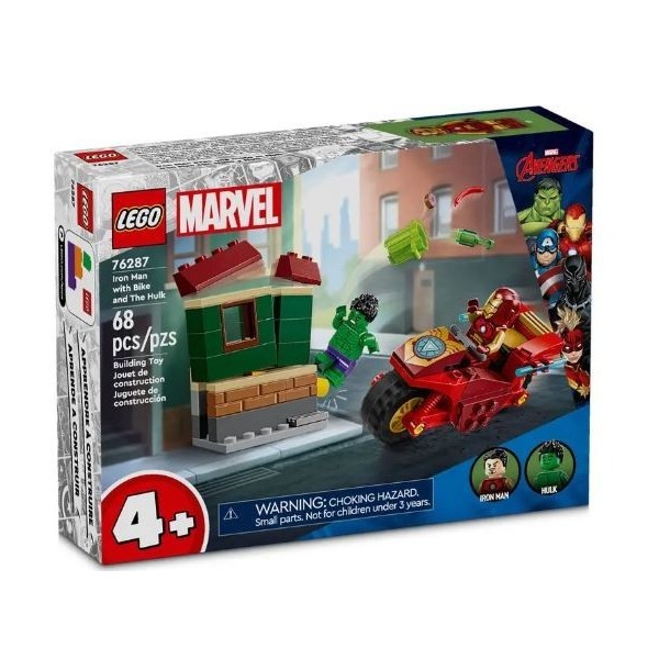 Klocki Marvel Super Heroes 76287 Iron Man z motocyklem i Hulk