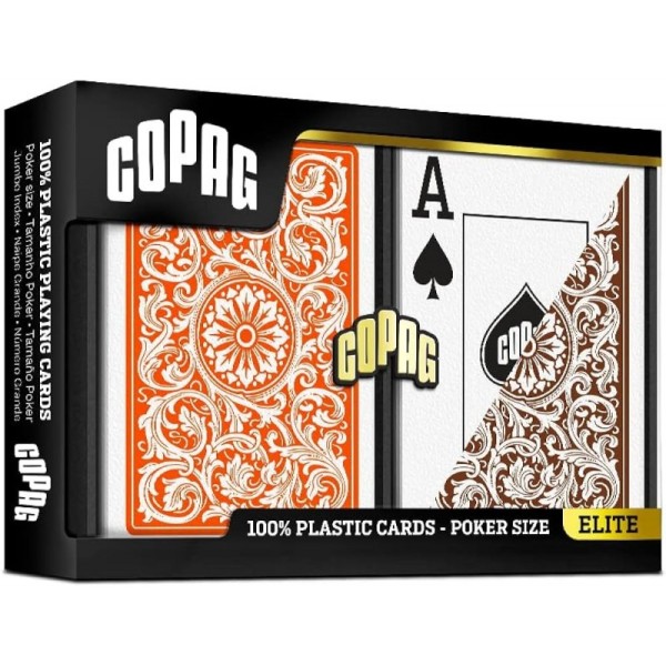 Karty COPAG Elite Orange Brown Double Poker Jumbo