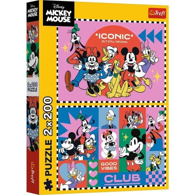 Puzzle 2x200 elementów Czas z przyjaciółmi Miki Donald