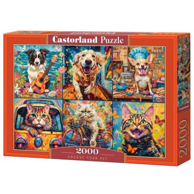 Puzzle 2000 elementów Pieski Kotki Zwierzątka domowe