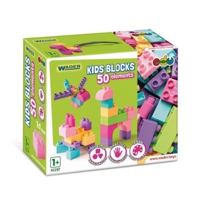 Klocki Kids Blocks 50 elementów różowe