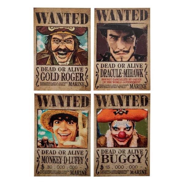 Magnesy One Piece Fridge Magnet 4-Pack Wanted