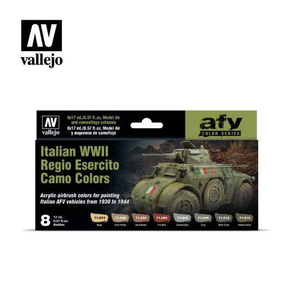 Zestaw farb Vallejo 71645 Italian WWII Regio Esercito Camo Colors