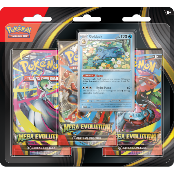 Pokémon TCG: Mega Evolution 3-Pack Blister - Golduck